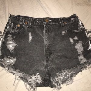 LF Black Denim Shorts